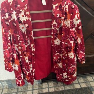 CJ Banks Red zippered/snap Women's Jacket